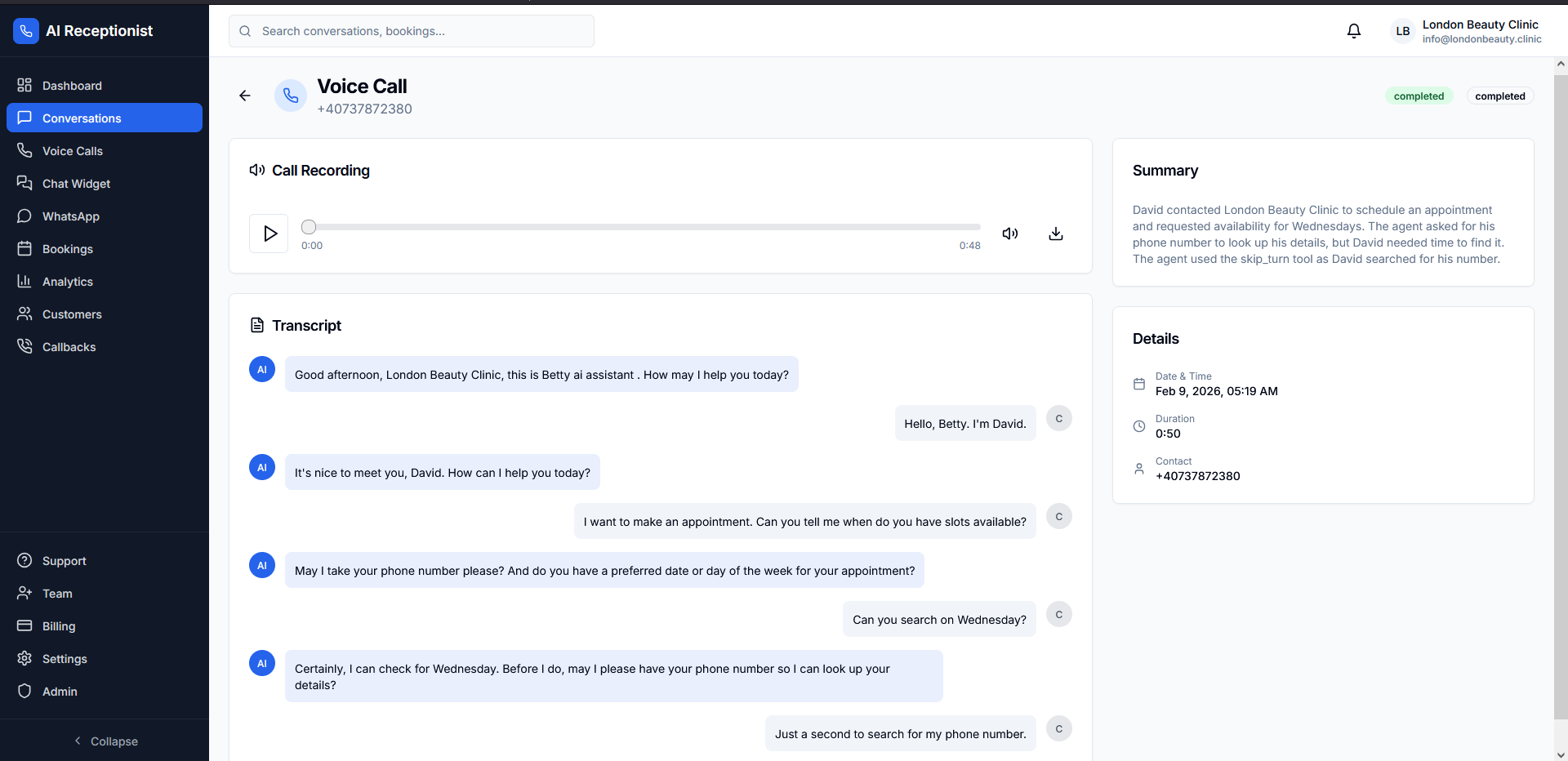 Stemmeopkald Transskription