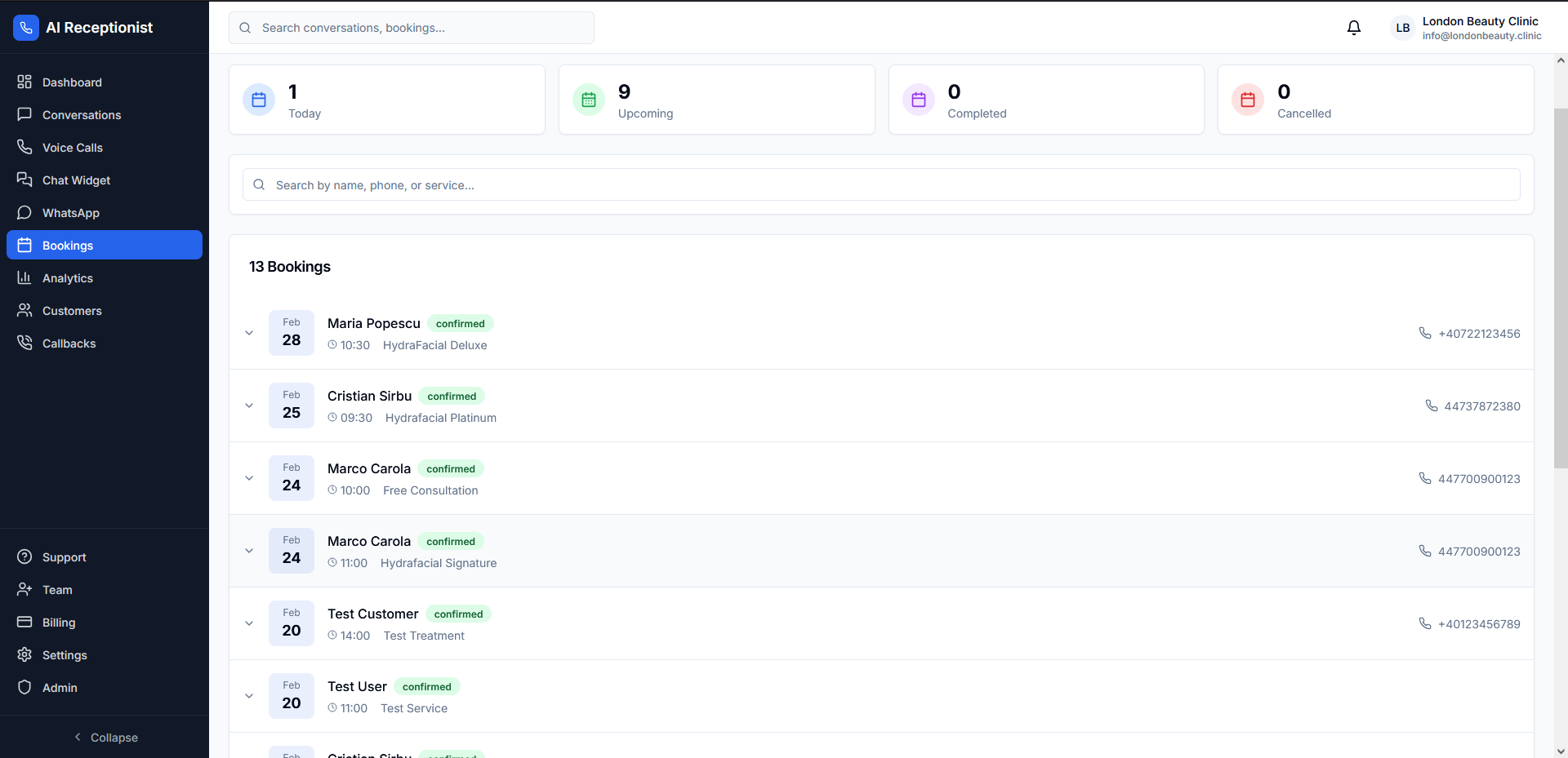 Booking Administration